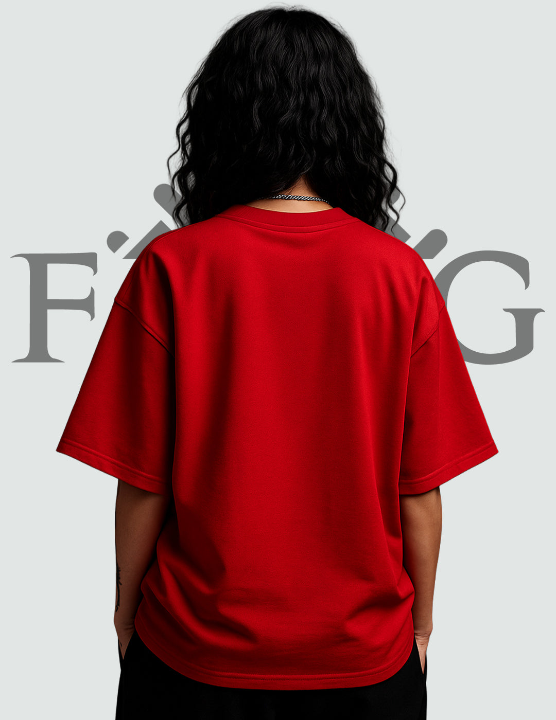 Red Oversized Plain T-Shirt