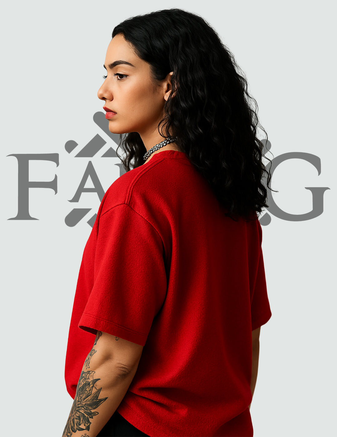 Red Oversized Plain T-Shirt