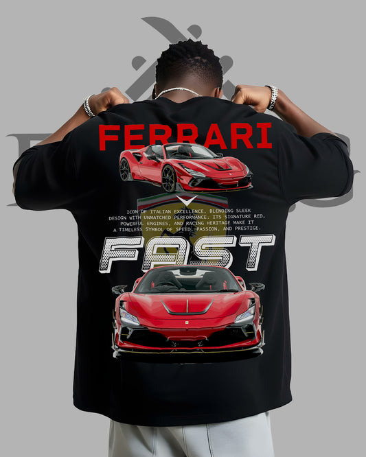 Ferrari Men Oversized Printed T-shirt